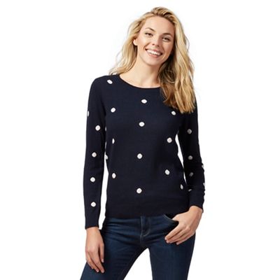Maine New England Navy spotted jumper